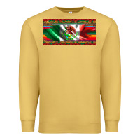 Antique Gold mexico flag serape roses leopard and glitter licanse plate Premium Sweatshirt - Artiststas