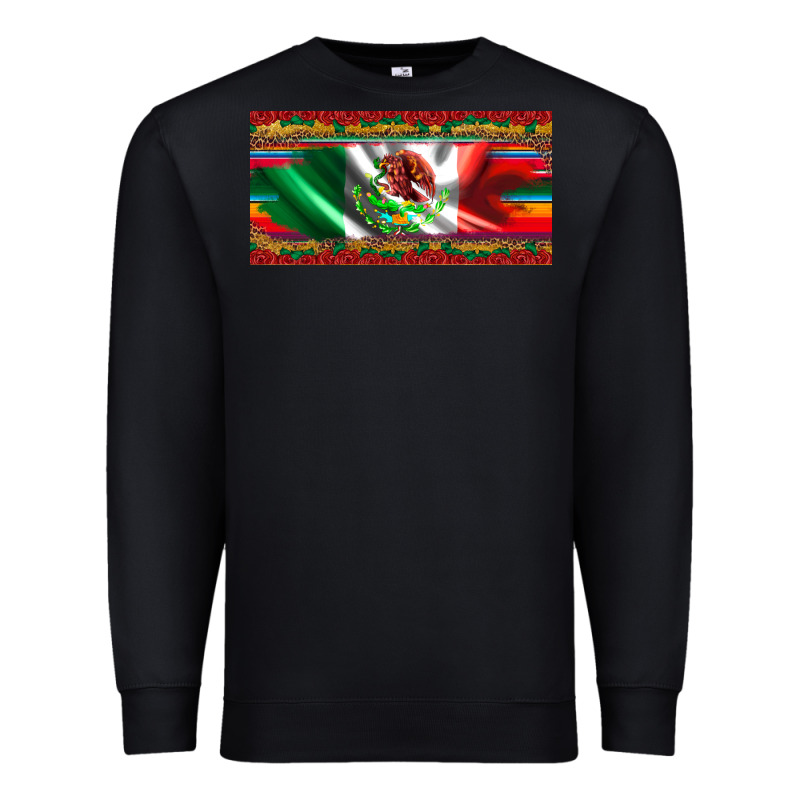 Mexico Flag Serape Roses Leopard And Glitter Licanse Plate Premium Sweatshirt by Artiststas | Teevron