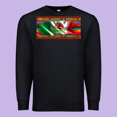 Mexico Flag Serape Roses Leopard And Glitter Licanse Plate Premium Sweatshirt Designed By Artiststas