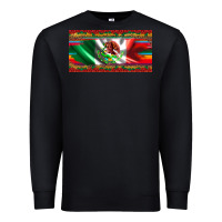 Black mexico flag serape roses leopard and glitter licanse plate Premium Sweatshirt - Artiststas