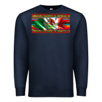 Navy mexico flag serape roses leopard and glitter licanse plate Premium Sweatshirt - Artiststas