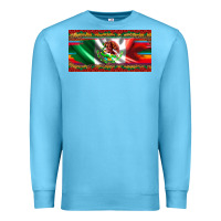 Ocean Blue mexico flag serape roses leopard and glitter licanse plate Premium Sweatshirt - Artiststas