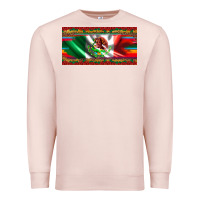 Pale Pink mexico flag serape roses leopard and glitter licanse plate Premium Sweatshirt - Artiststas