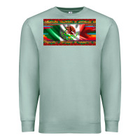 Seafoam mexico flag serape roses leopard and glitter licanse plate Premium Sweatshirt - Artiststas