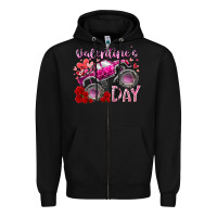 Black valentines day monster truck Zipper Hoodie - RacoonDesign