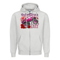 Dove Grey valentines day monster truck Zipper Hoodie - RacoonDesign
