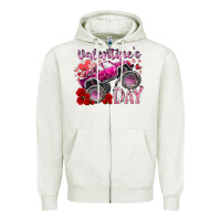 Oatmeal Heather valentines day monster truck Zipper Hoodie - RacoonDesign