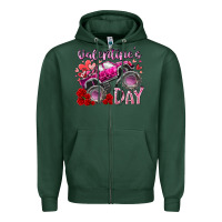 Sports Green valentines day monster truck Zipper Hoodie - RacoonDesign