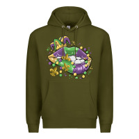 Army Green mardi gras lips Premium Hoodie - MaliasSmallBusiness