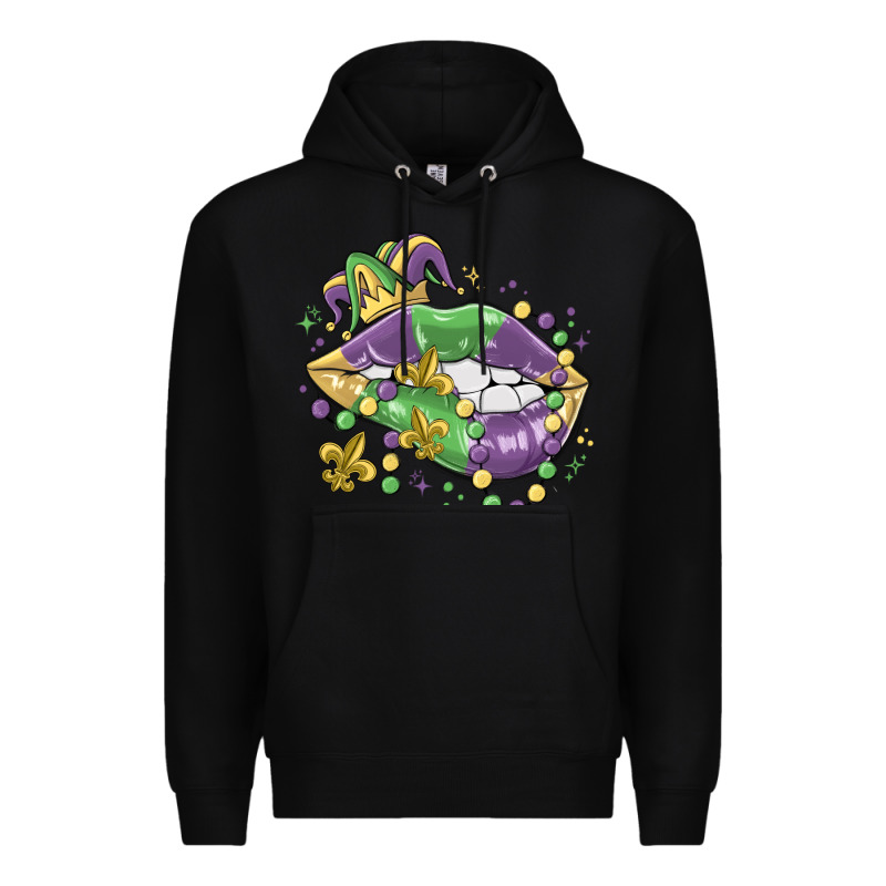 Mardi Gras Lips Premium Hoodie by MaliasSmallBusiness | Teevron