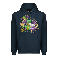 Navy mardi gras lips Premium Hoodie - MaliasSmallBusiness