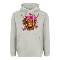 Moon Dust floral pink bandana longhaired cow Heavyweight Hoodie - Jasminsmagicworld