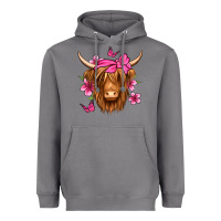 Storm floral pink bandana longhaired cow Heavyweight Hoodie - Jasminsmagicworld