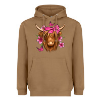 Toasted Coconut floral pink bandana longhaired cow Heavyweight Hoodie - Jasminsmagicworld