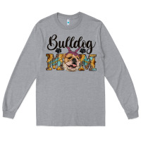 Heather Grey western bulldog mom Long Sleeve Tee - RanaPortraitStore