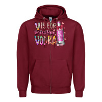 Burgundy vis for valentine vodka Zipper Hoodie - RacoonDesign