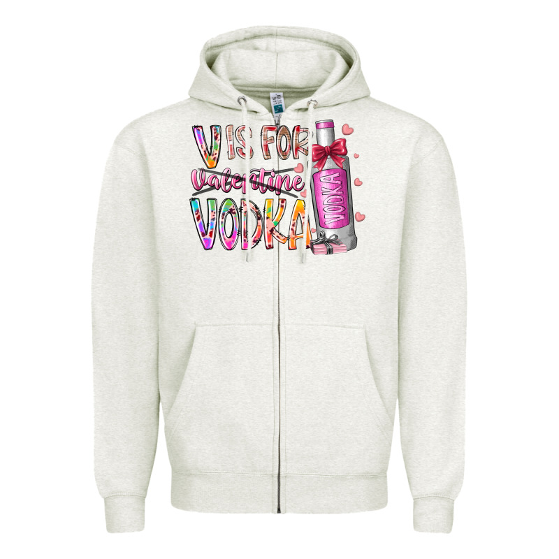 Vis For Valentine Vodka Zipper Hoodie by RacoonDesign | Teevron