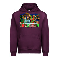 Mauve Wine Love Came  Down Luke 2 11 Urban Hoodie - MaliasSmallBusiness