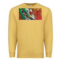 Antique Gold mexico flag cowhide leopard sunflower and roses licanse  plate Premium Sweatshirt - Artiststas