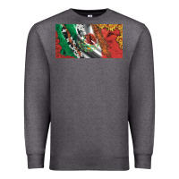 Charcoal Heather mexico flag cowhide leopard sunflower and roses licanse  plate Premium Sweatshirt - Artiststas