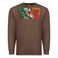 Chestnut mexico flag cowhide leopard sunflower and roses licanse  plate Premium Sweatshirt - Artiststas