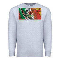 Heather Grey mexico flag cowhide leopard sunflower and roses licanse  plate Premium Sweatshirt - Artiststas