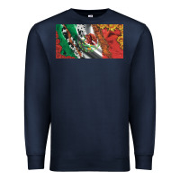 Navy mexico flag cowhide leopard sunflower and roses licanse  plate Premium Sweatshirt - Artiststas
