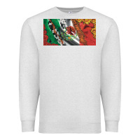 Oatmeal Heather mexico flag cowhide leopard sunflower and roses licanse  plate Premium Sweatshirt - Artiststas