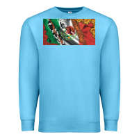 Ocean Blue mexico flag cowhide leopard sunflower and roses licanse  plate Premium Sweatshirt - Artiststas