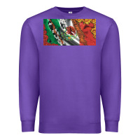 Purple mexico flag cowhide leopard sunflower and roses licanse  plate Premium Sweatshirt - Artiststas