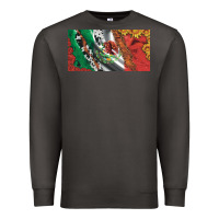 Smoke mexico flag cowhide leopard sunflower and roses licanse  plate Premium Sweatshirt - Artiststas