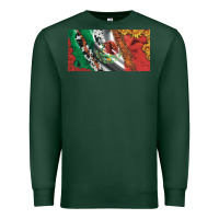 Mexico Flag Cowhide Leopard Sunflower And Roses Licanse  Plate Premium Sweatshirt | Teevron
