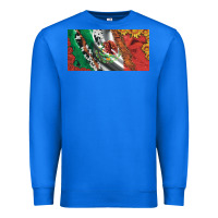 True Royal mexico flag cowhide leopard sunflower and roses licanse  plate Premium Sweatshirt - Artiststas
