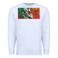 White mexico flag cowhide leopard sunflower and roses licanse  plate Premium Sweatshirt - Artiststas