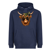 Navy camouflage long haired cow Heavyweight Hoodie - Jasminsmagicworld