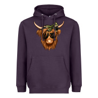 Plum camouflage long haired cow Heavyweight Hoodie - Jasminsmagicworld