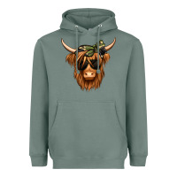 Sage camouflage long haired cow Heavyweight Hoodie - Jasminsmagicworld
