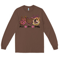 Chestnut peace love bulldog Long Sleeve Tee - RanaPortraitStore