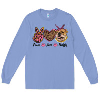 Colony Blue peace love bulldog Long Sleeve Tee - RanaPortraitStore