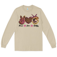 Mushroom peace love bulldog Long Sleeve Tee - RanaPortraitStore