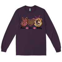 Plum peace love bulldog Long Sleeve Tee - RanaPortraitStore