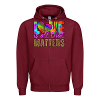 Burgundy love is all that matters Zipper Hoodie - HRA Design Shop