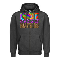 Charcoal Heather love is all that matters Zipper Hoodie - HRA Design Shop