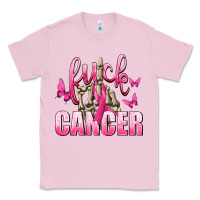 Bubblegum Pink Fuck Cancer with Butterflies Classic Tee - texasbilliewilder