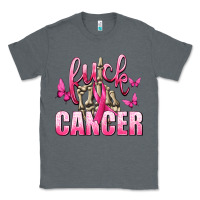 Charcoal Heather Fuck Cancer with Butterflies Classic Tee - texasbilliewilder