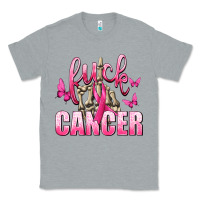 Heather Grey Fuck Cancer with Butterflies Classic Tee - texasbilliewilder