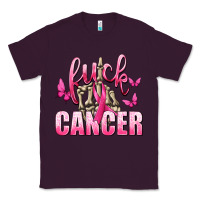 Plum Fuck Cancer with Butterflies Classic Tee - texasbilliewilder