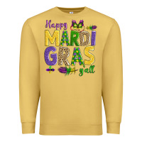 Antique Gold happy mardi gras y'all Premium Sweatshirt - AdoDesignShop