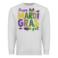 Dove Grey happy mardi gras y'all Premium Sweatshirt - AdoDesignShop