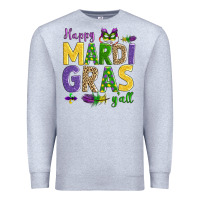 Heather Grey happy mardi gras y'all Premium Sweatshirt - AdoDesignShop